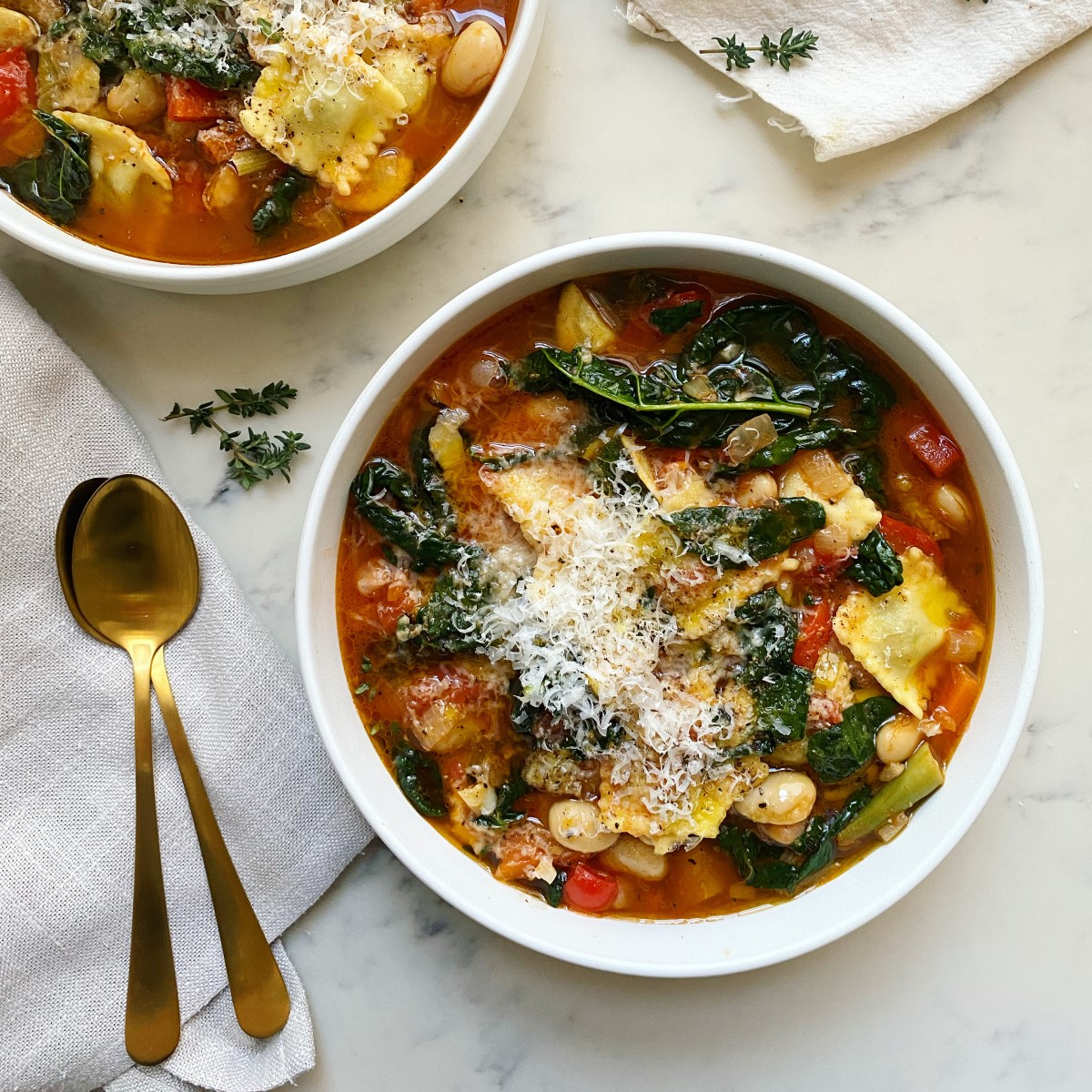 Pimped Up Minestrones with Ravioli 